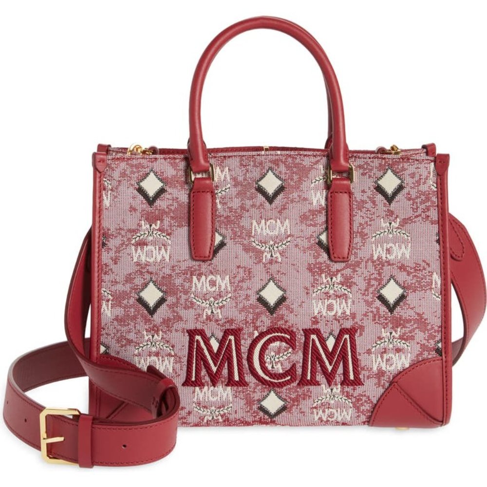 MCM Vintage Jacquard Small Tote & Jacquard Mini Trifold Wallet - Picture 9 of 16
